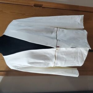 Premise NWT white blazer zipper details sharp